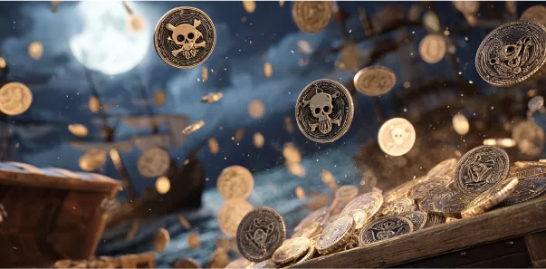 Fliegende Casino-Chips mit Symbolen